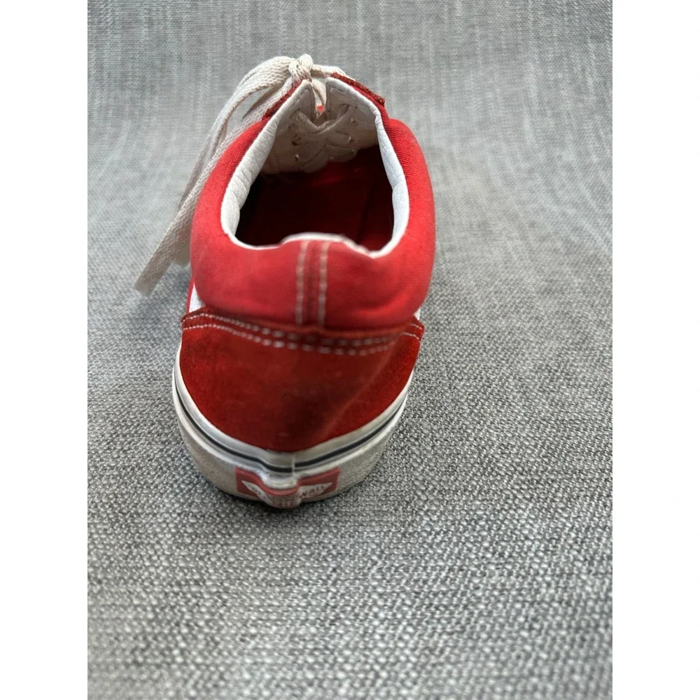 Vans Old Skool Unisex M7.5/W9‎ Skateboarding Shoes Red Suede Athletic Sneakers